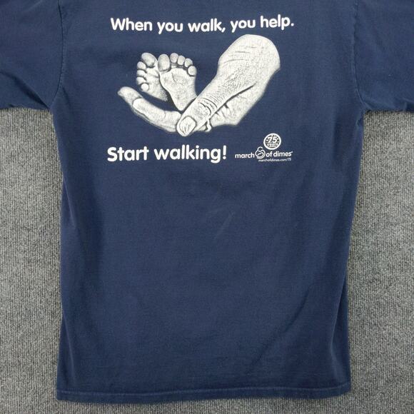 FedEx Federal Express March of Dimes T Shirt Size L Blue Double Sided Graphic - Picture 9 of 10